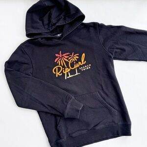 Rip Curl Black Hoodie with Orange and Red Logo